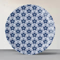 Abstract Geometry in Everyday Art Blue Pottery Inspired jaali symmetry floral plate - Harshita Craft