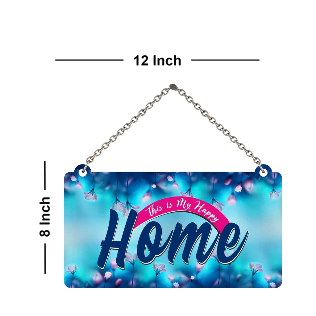 Happy House Quote Decorative Wooden Wall Hanging For House - Harshita Craft