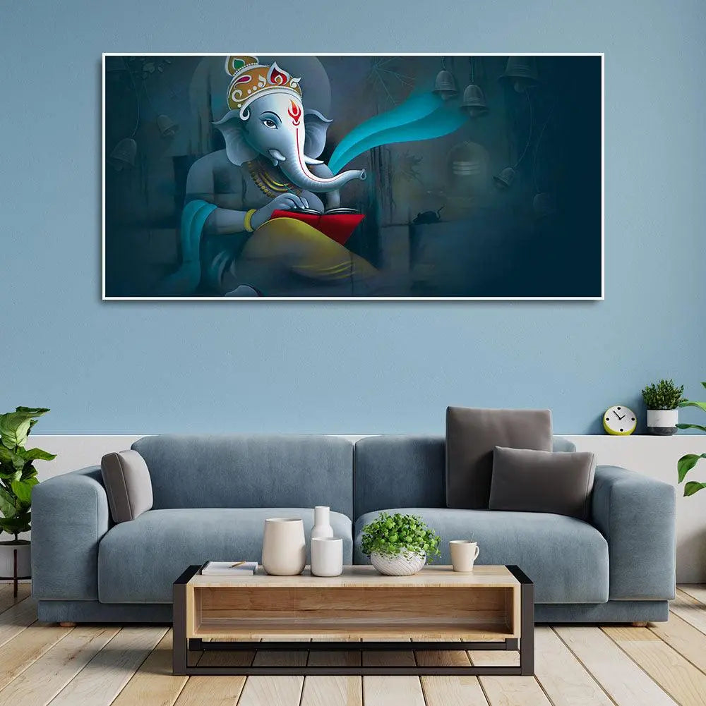 Auspicious Shri Ganpati Ganesha Canvas Wall Painting - Decor Mantra 