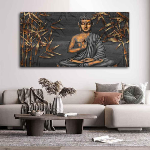Lord Buddha Sitting Canvas Wall Painting - Decor Mantra 
