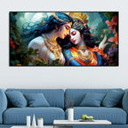 Divine Luster Painting of Radha Krishna Canvas Wall Painting - Harshita Craft