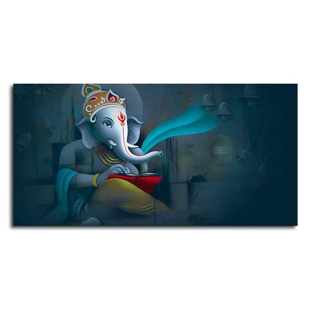 Auspicious Shri Ganpati Ganesha Canvas Wall Painting - Decor Mantra 