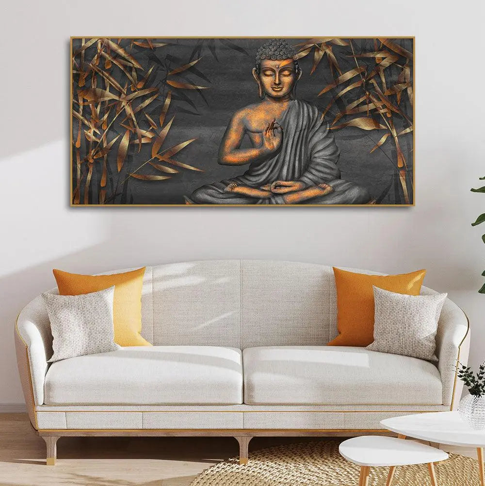 Lord Buddha Sitting Canvas Wall Painting - Decor Mantra 