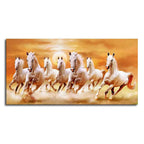 Beautiful Seven Running Horses Canvas Big Wall Painting - Harshita Craft