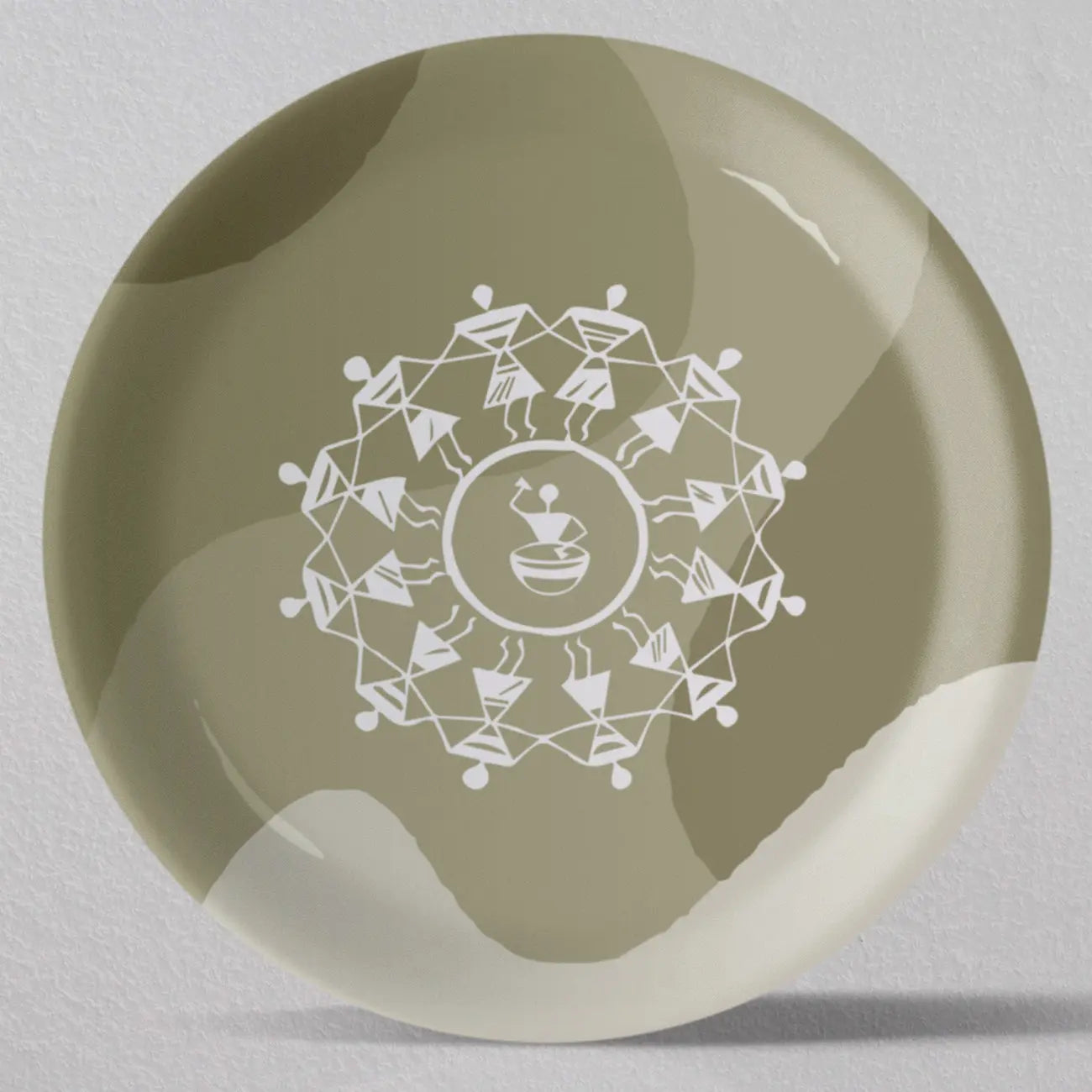 Modern Warli Art Wall Plate - Harshita Craft