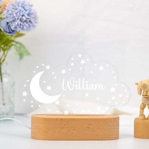 Personalized Night Light with Moon & Stars,Nursery Decor,Custom Name Light Night Gift,Kids Room Decor ,Personalized Gifts for Kids,Baby Gift