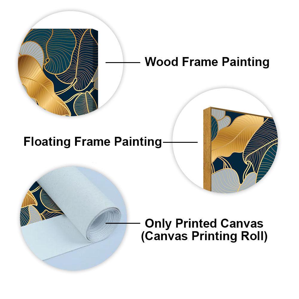 Luxury Golden Art Monstera Leaves Canvas wall Painting - Decor Mantra 