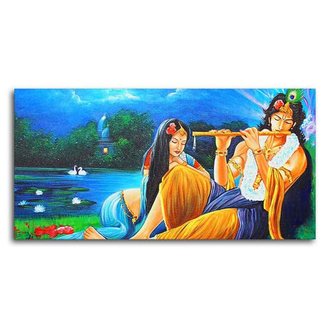 Radha Krishna Painting Canvas Big Wall Painting Wall Art - Decor Mantra 