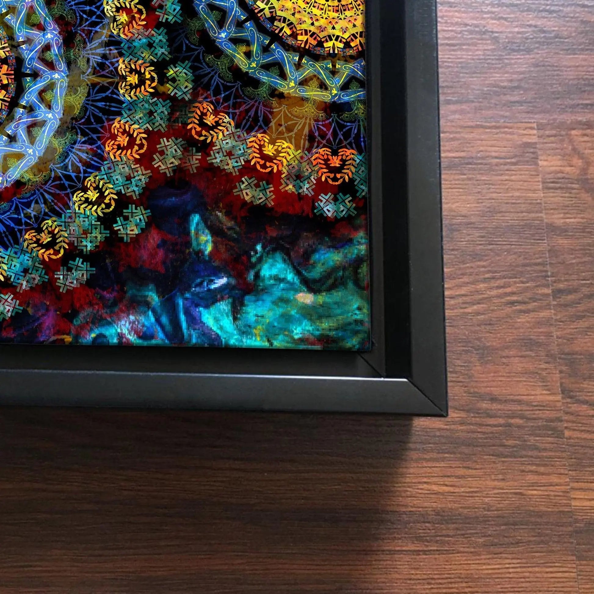 Mandala Art Dark Eyes Floating Canvas Wall Painting Frame - Decor Mantra 