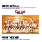 Beautiful Seven Running Horses Canvas Big Wall Painting - Harshita Craft