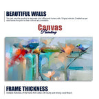 Abstract Colorful Canary Bird with Flowers Canvas Wall Painting - Decor Mantra 
