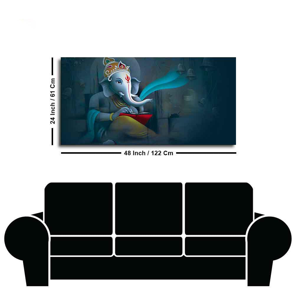 Auspicious Shri Ganpati Ganesha Canvas Wall Painting - Decor Mantra 