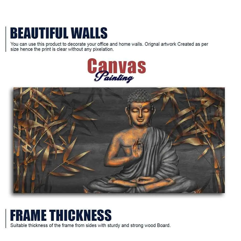 Lord Buddha Sitting Canvas Wall Painting - Decor Mantra 