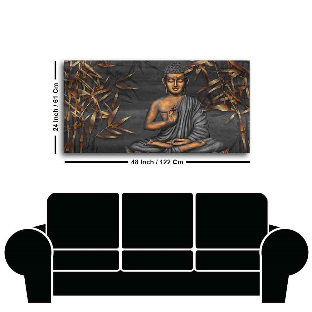 Lord Buddha Sitting Canvas Wall Painting - Decor Mantra 