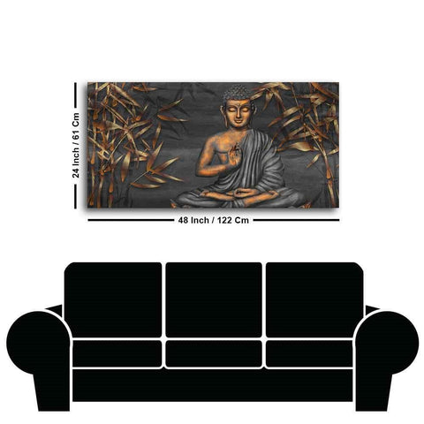 Lord Buddha Sitting Canvas Wall Painting - Decor Mantra 