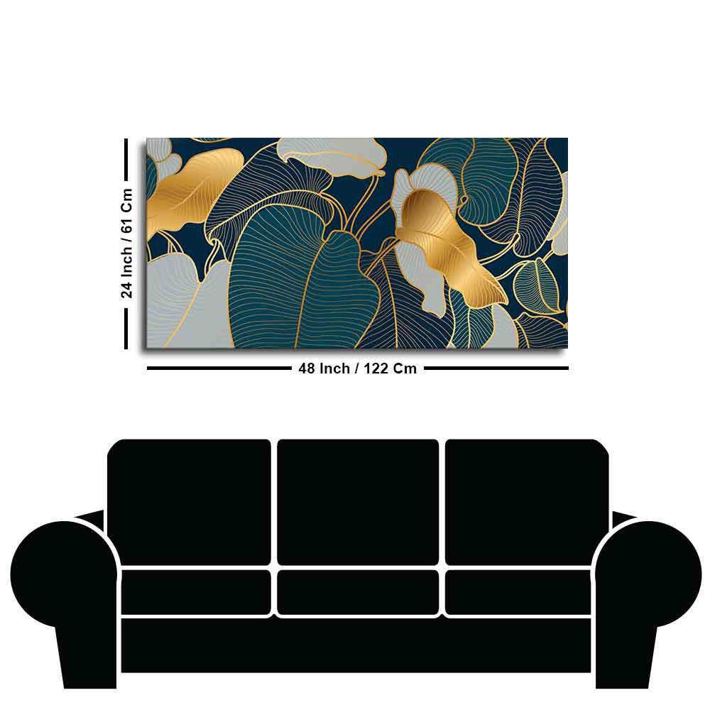 Luxury Golden Art Monstera Leaves Canvas wall Painting - Decor Mantra 