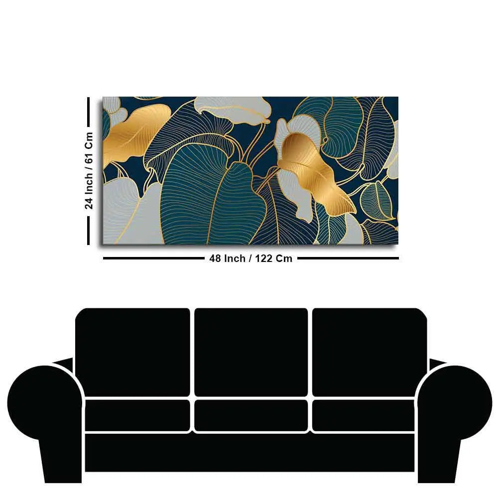 Luxury Golden Art Monstera Leaves Canvas wall Painting - Decor Mantra 
