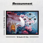 Floating Frame Mashroom House Wall Painting with Clock - Decor Mantra 
