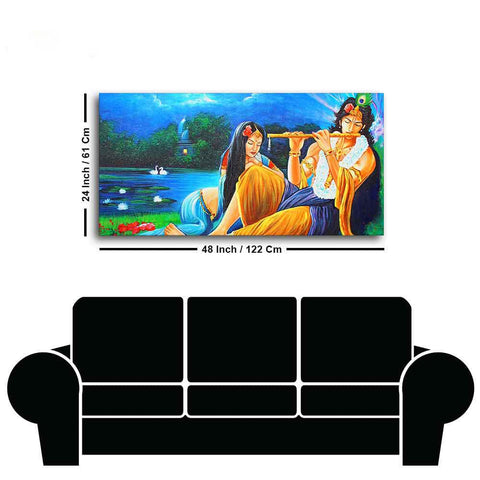 Radha Krishna Painting Canvas Big Wall Painting Wall Art - Decor Mantra 