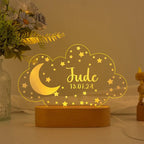 Personalized Night Light with Moon & Stars,Nursery Decor,Custom Name Light Night Gift,Kids Room Decor ,Personalized Gifts for Kids,Baby Gift - Harshita Craft