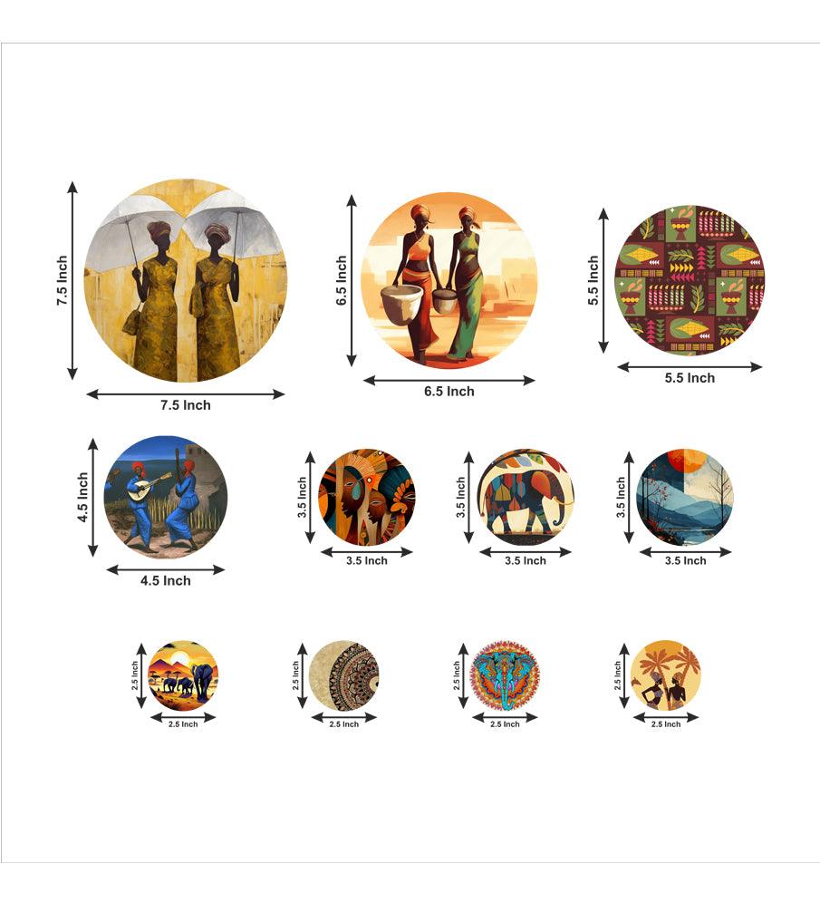 Decorative Wooden Wall Hanging Decoration Item for Home | Office | Gift | Decor Art Livingroom, Bedroom | Stylish Modern Artwork (WPS_147N) Pack of 11 Pieces - Decor Mantra 