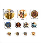 Decorative Wooden Wall Hanging Decoration Item for Home | Office | Gift | Decor Art Livingroom, Bedroom | Stylish Modern Artwork (WPS_147N) Pack of 11 Pieces - Decor Mantra 