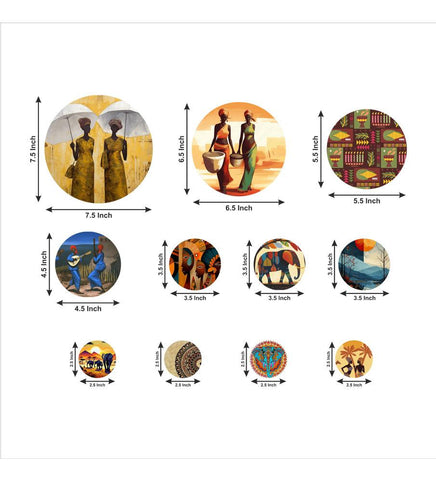 Decorative Wooden Wall Hanging Decoration Item for Home | Office | Gift | Decor Art Livingroom, Bedroom | Stylish Modern Artwork (WPS_147N) Pack of 11 Pieces - Decor Mantra 