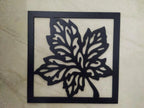 Wooden 3 Pieces Square Tree Leaf Wall Art Panel Frame - Decor Mantra 