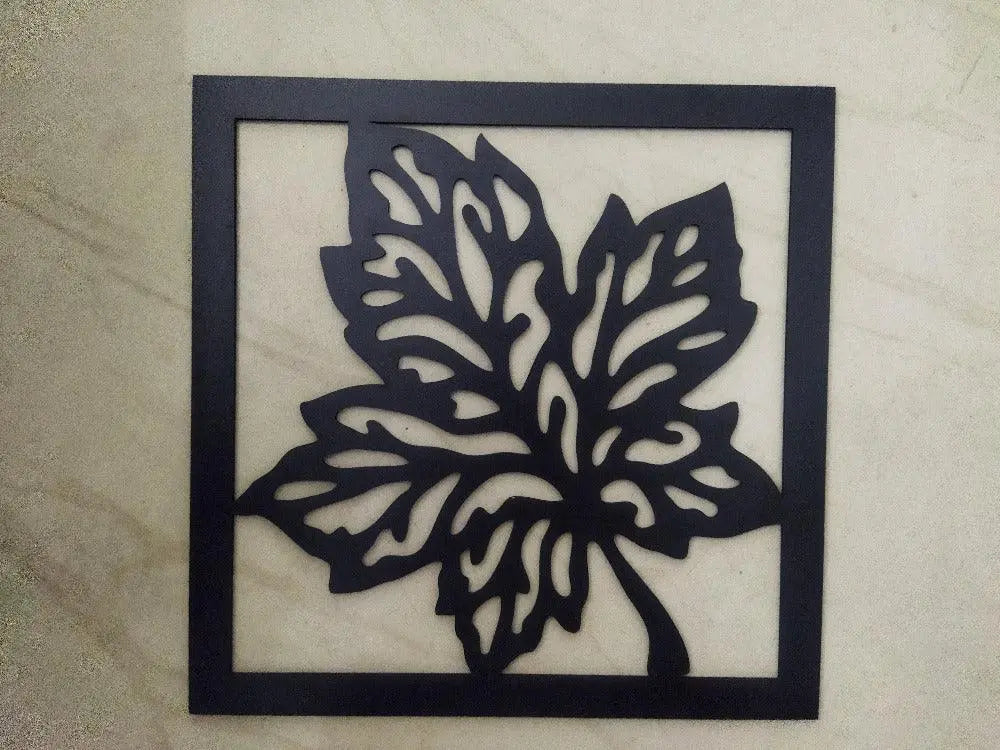 Wooden 3 Pieces Square Tree Leaf Wall Art Panel Frame - Decor Mantra 
