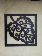 Wooden 3 Pieces Square Tree Leaf Wall Art Panel Frame - Decor Mantra 