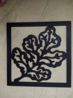 Wooden 3 Pieces Square Tree Leaf Wall Art Panel Frame - Decor Mantra 