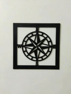 Black Wooden Nautical Compass Wall Décor - Decor Mantra 