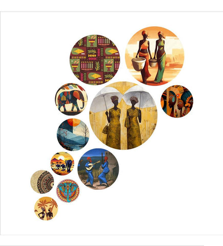 Decorative Wooden Wall Hanging Decoration Item for Home | Office | Gift | Decor Art Livingroom, Bedroom | Stylish Modern Artwork (WPS_147N) Pack of 11 Pieces - Decor Mantra 