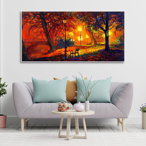 Abstract Art scenery of Park Wall Painting - Decor Mantra 