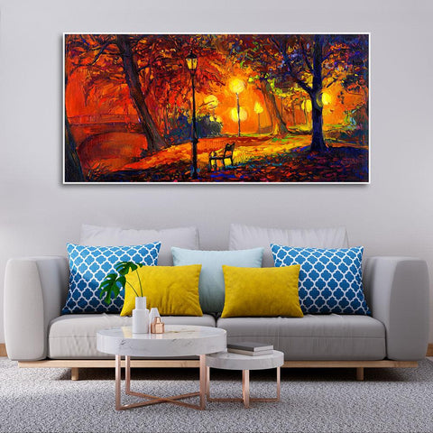 Abstract Art scenery of Park Wall Painting - Decor Mantra 