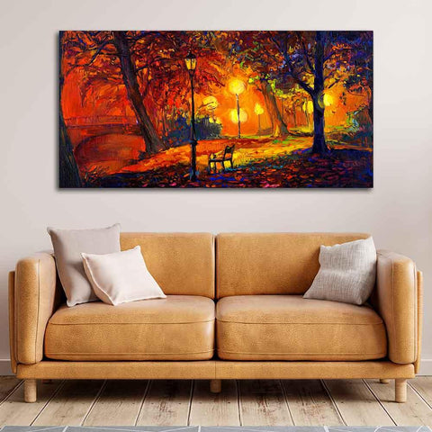 Abstract Art scenery of Park Wall Painting - Decor Mantra 
