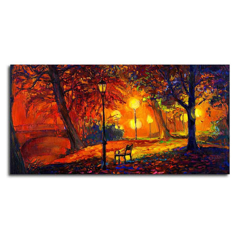 Abstract Art scenery of Park Wall Painting - Decor Mantra 