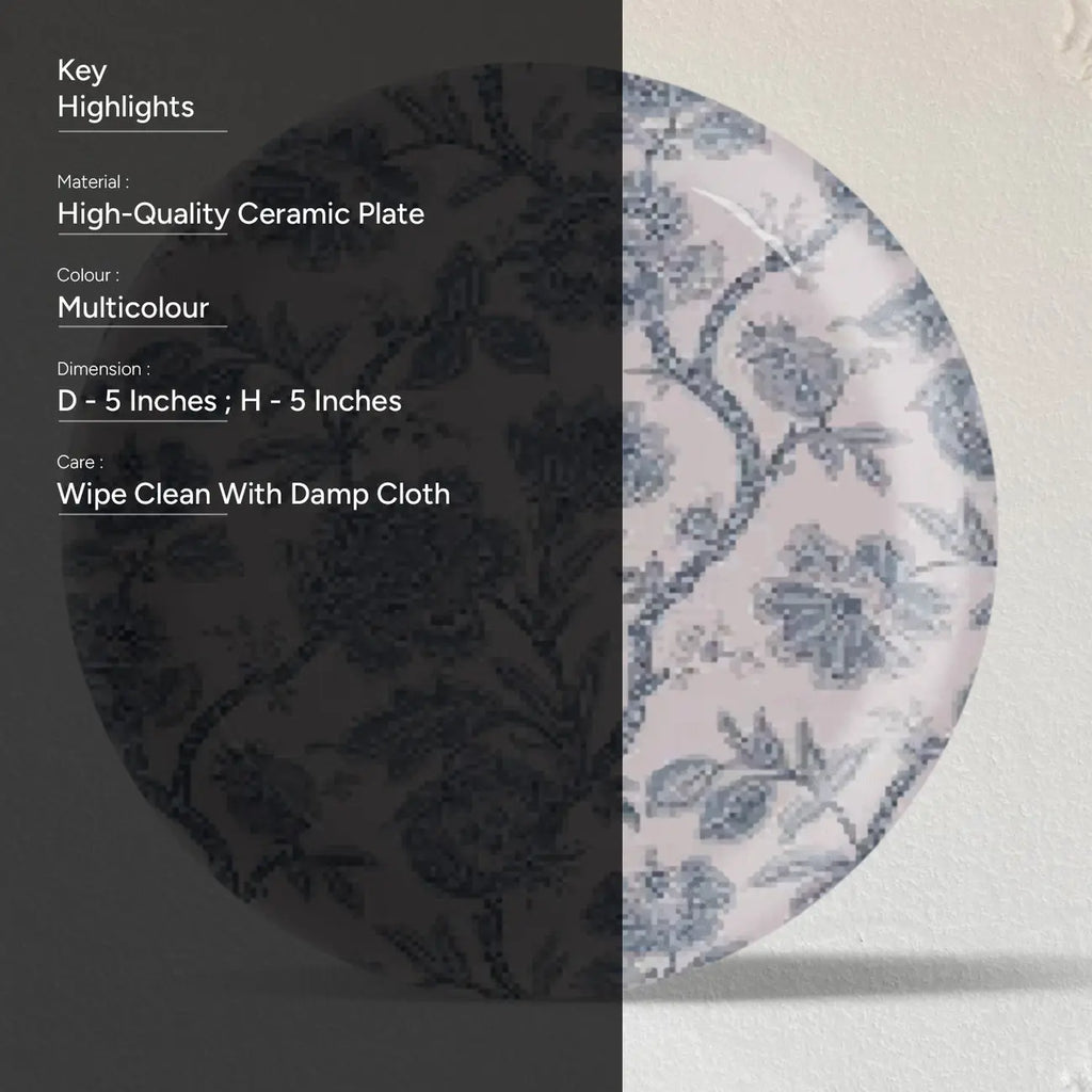 Ethnic Floral Wall Plate Set of 4 - Harshita Craft