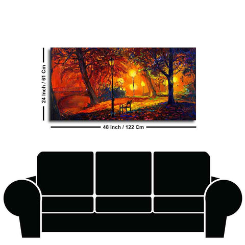 Abstract Art scenery of Park Wall Painting - Decor Mantra 