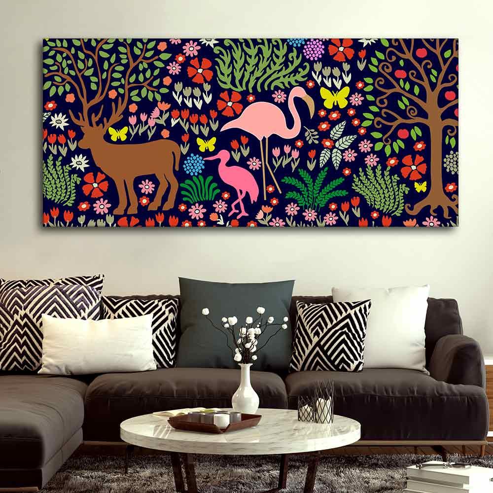 Night in the Forest Premium Wall Painting - Decor Mantra 