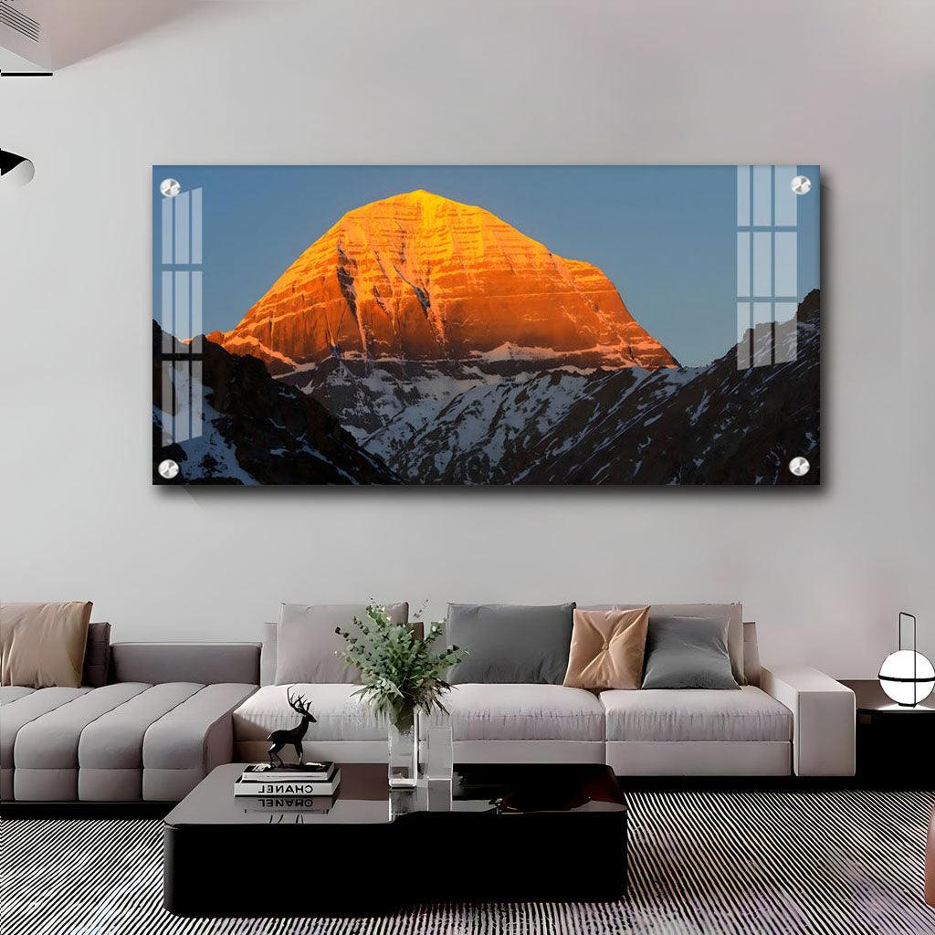Horizontal Premium Acrylic Wall Art Featuring Majestic Mountain - Decor Mantra 