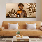 Buddha in Lotus Position with Serene Smile Wall Painting - Decor Mantra 