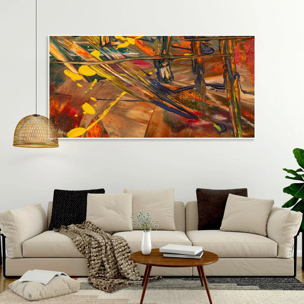 Dark Abstract Texture Floating Frame Wall Painting - Decor Mantra 