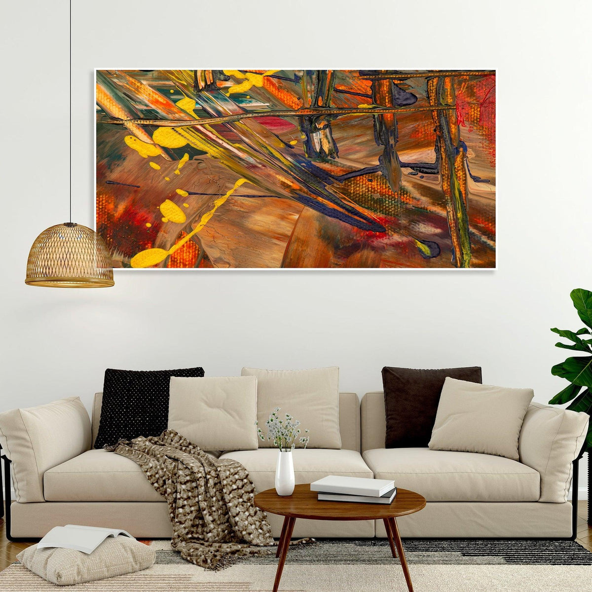 Dark Abstract Texture Floating Frame Wall Painting - Decor Mantra 