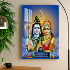 Lord Mahadev with Goddess Parvati Acrylic Wall Art DECORMANTRA