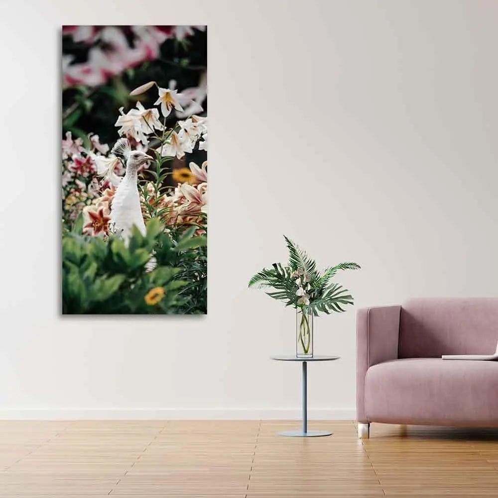 White Peacock Canvas Wall Painting - Decor Mantra 