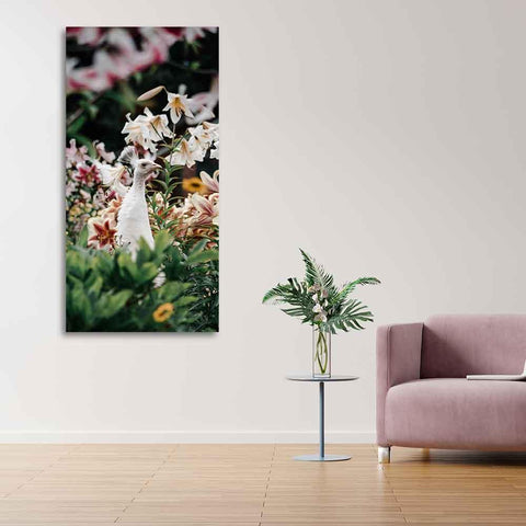 White Peacock Canvas Wall Painting - Decor Mantra 