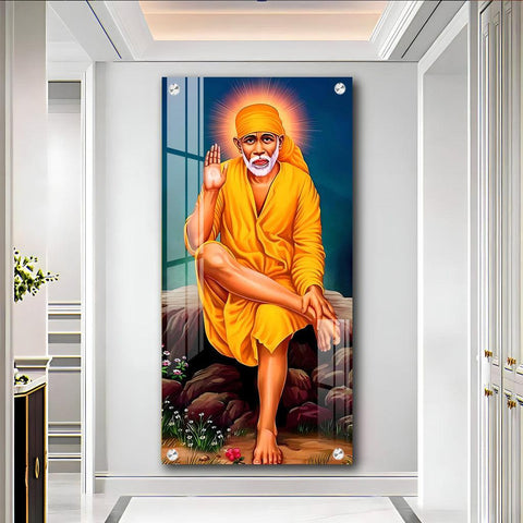 Elegant Premium Acrylic Wall Art Featuring Shirdi Sai Baba - Decor Mantra 