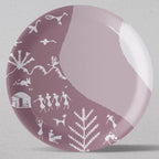 Modern Warli Floral Wall Plate - Harshita Craft