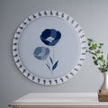 Abstract Geometry in Everyday Art Blue Pottery Inspired floral plate - Harshita Craft